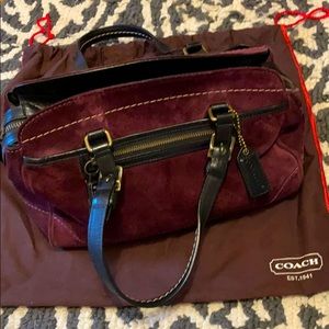 Like new vintage suede and leather coach purse